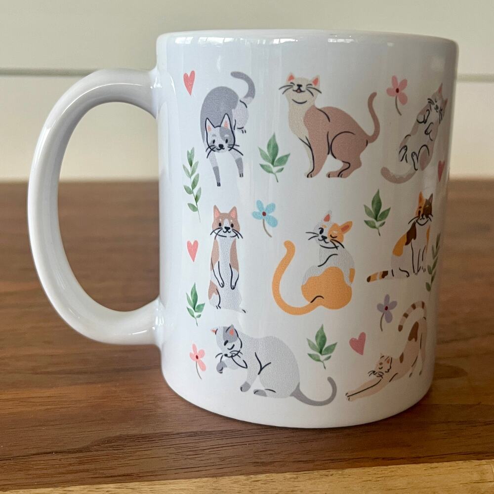 Adorable Cat Lover Themed Mug Cup 11oz Coffee Tea Cocoa